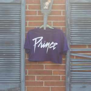 Prince Tops - cropped purple prince graphic tee Prince Tops - cropped purple prince graphic tee